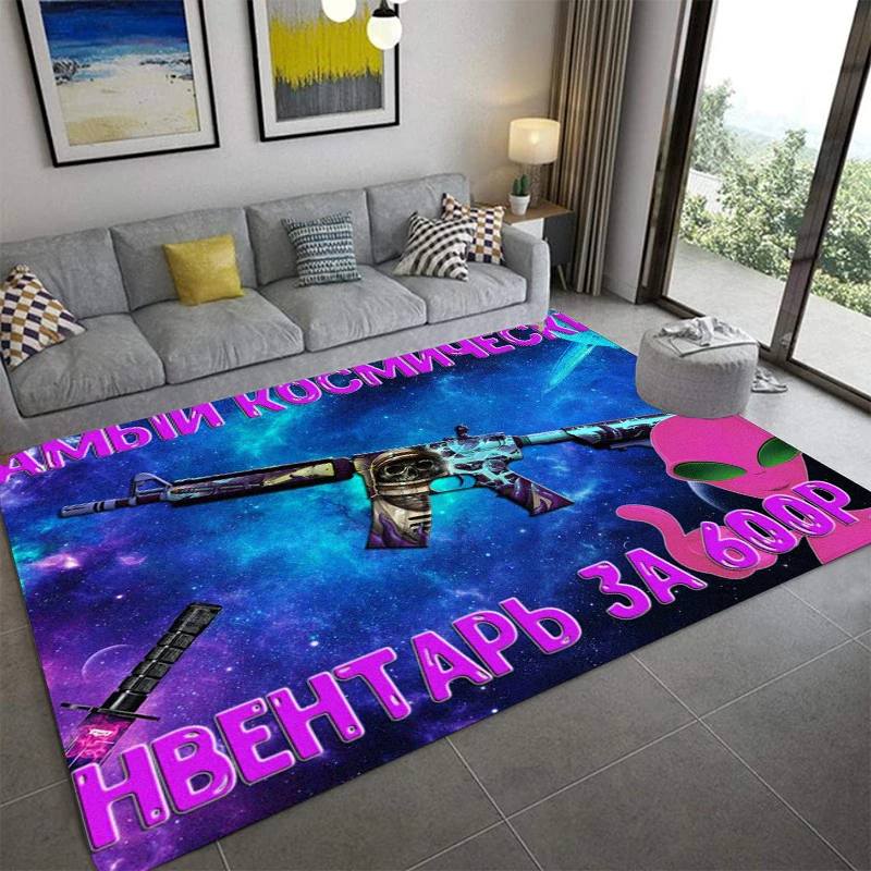 P-pistol Printed Carpet Fashion Yoga Mat Non-Slip Carpet Bedroom Decoration Outdoor Carpet Bedroom Birthday Gift