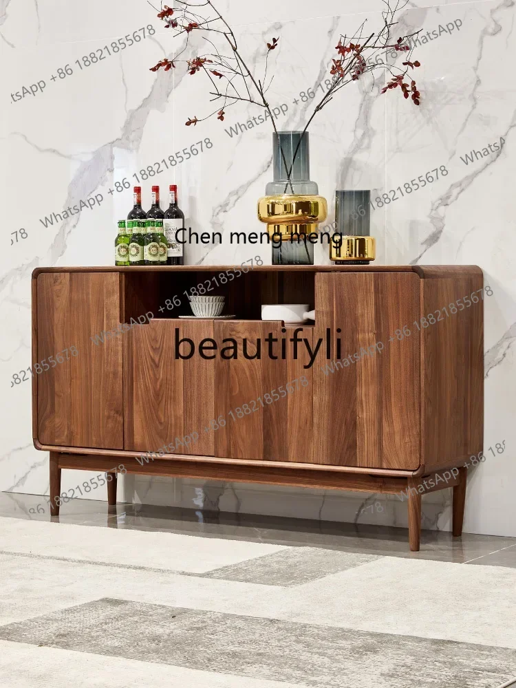 

Y183ff North American black walnut solid wood dining side cabinet Nordic simplicity, tea cabinet restaurant home storage locker