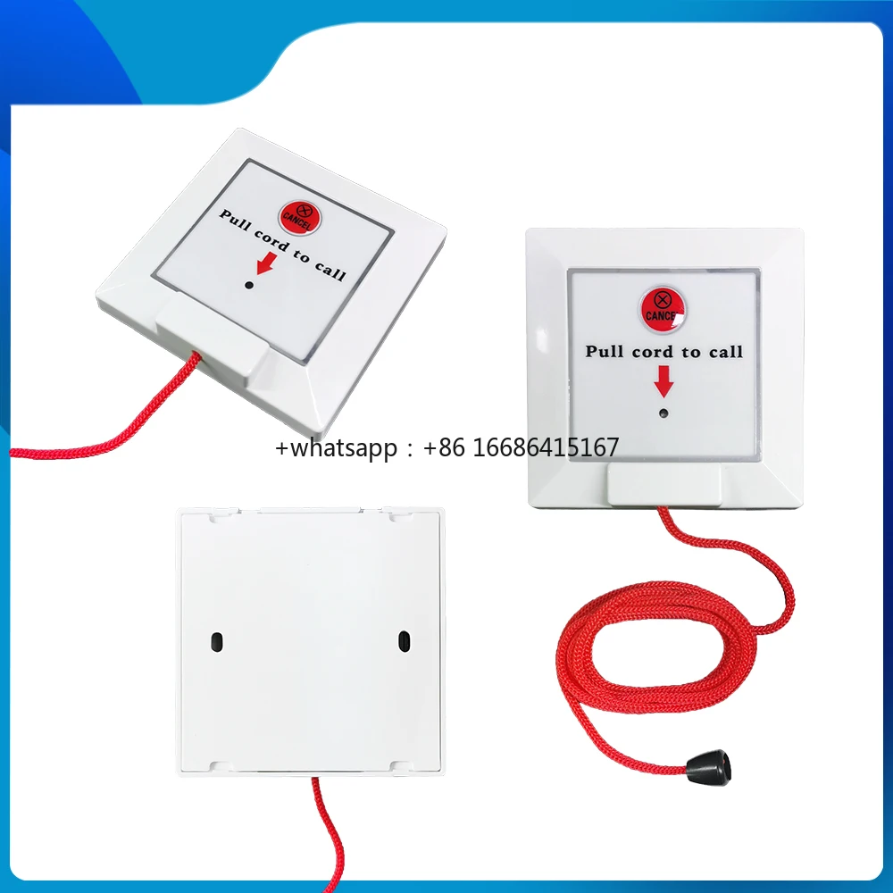 Wireless Nurse Call System Caregiver Pager Bathroom Emergency Button With Number Screen Lamp Light For Nursing Clinic
