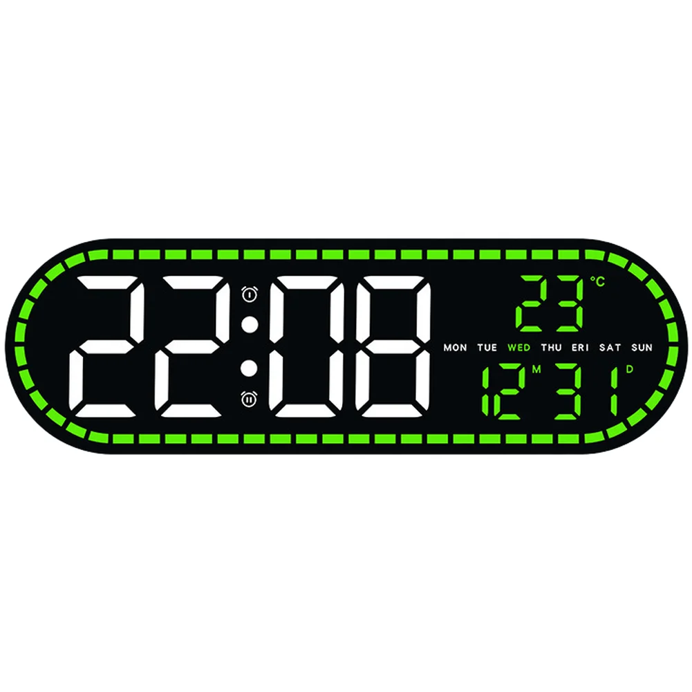 LED Digital Clock Featuring Time Date Calendar Alarm and Adjustable Temperature Display for Indoor Environment Control