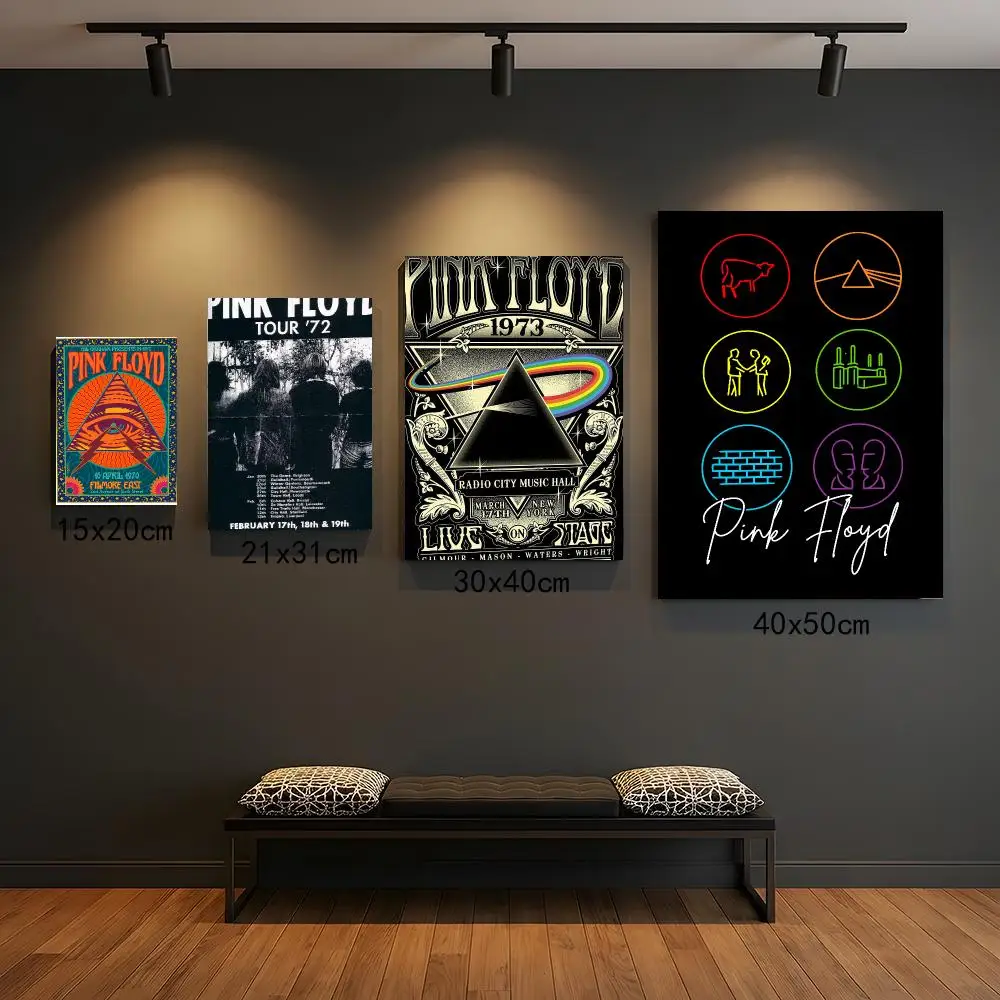 band P-Pink Floyd-D Poster Peel and Stick Wall Art for Cafe Office Bar and Home Decoration