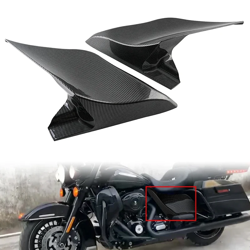 1 Pair Motorcycle Stretched Extended Side Cover Panel For Harley Road Touring King Street Electra Glide Ultra Classic 2009-2013