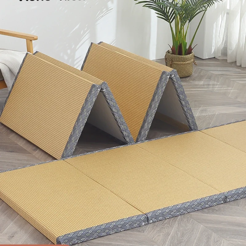 Coir Mat Fabric Folding Bay Window Mat, Comfortable Tatami Mattress, Foldable Floor Coir Mat for Sleeping, Tatami Mat Flooring