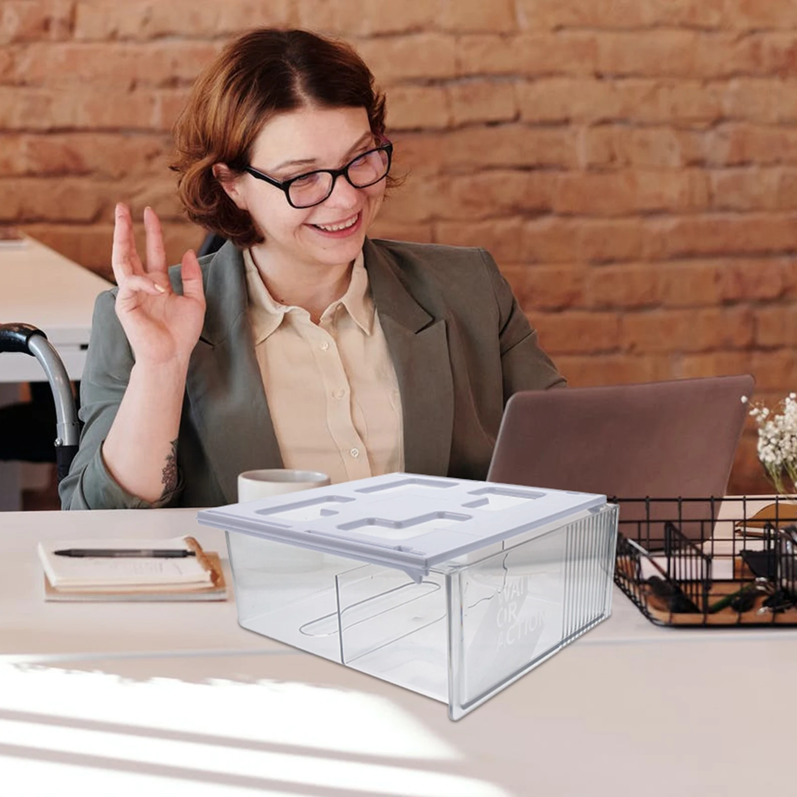 

Invisible Sliding Storage Box Desk ganizers Under Desk Drawer Large Capacity Office Accessories PP PET Material