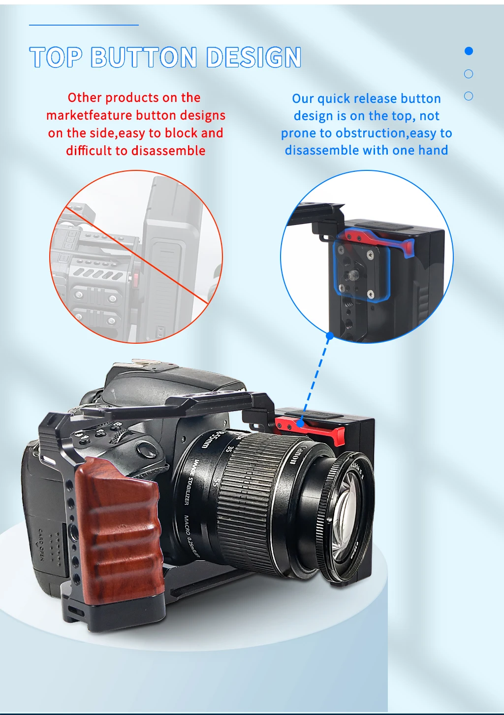 Faltbare V-Lock-Halterung, 360-Grad-verstellbare Mehrzweck-Schnellwechselplatte für ARCA-Stative, Stabilisator, Kamera, V-Mount-Netzteil – Detail 3