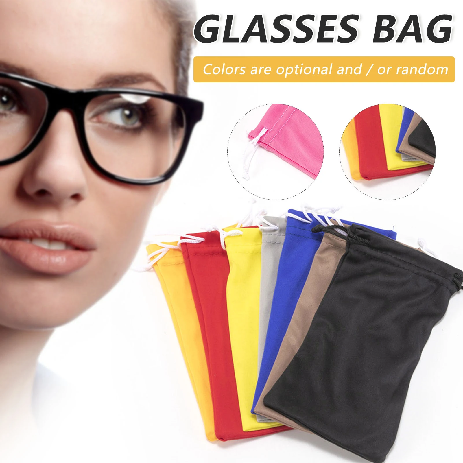 Waterproof Storage Bag for Eyeglasses Portable Eyeglasses Bag with Drawstrings Big Size for Various Kinds of Glasses