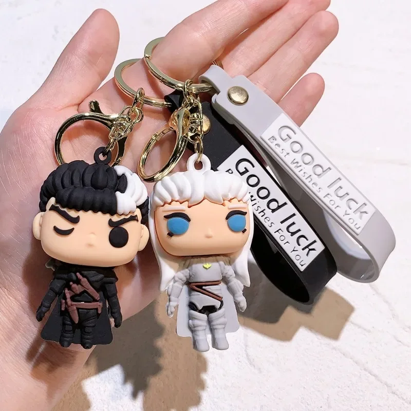 Llaveros bonitos para bolso, dijes de Anime Berserk Guts Griffith, llavero de muñeca, llaveros de amigos, accesorios, Llaveros para mujer, venta al por mayor