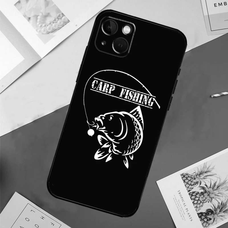 Carp Fishing Case For iPhone 14 15 16 Pro Max 11 12 13 Mini X XR XS Max Plus Phone Back Cover