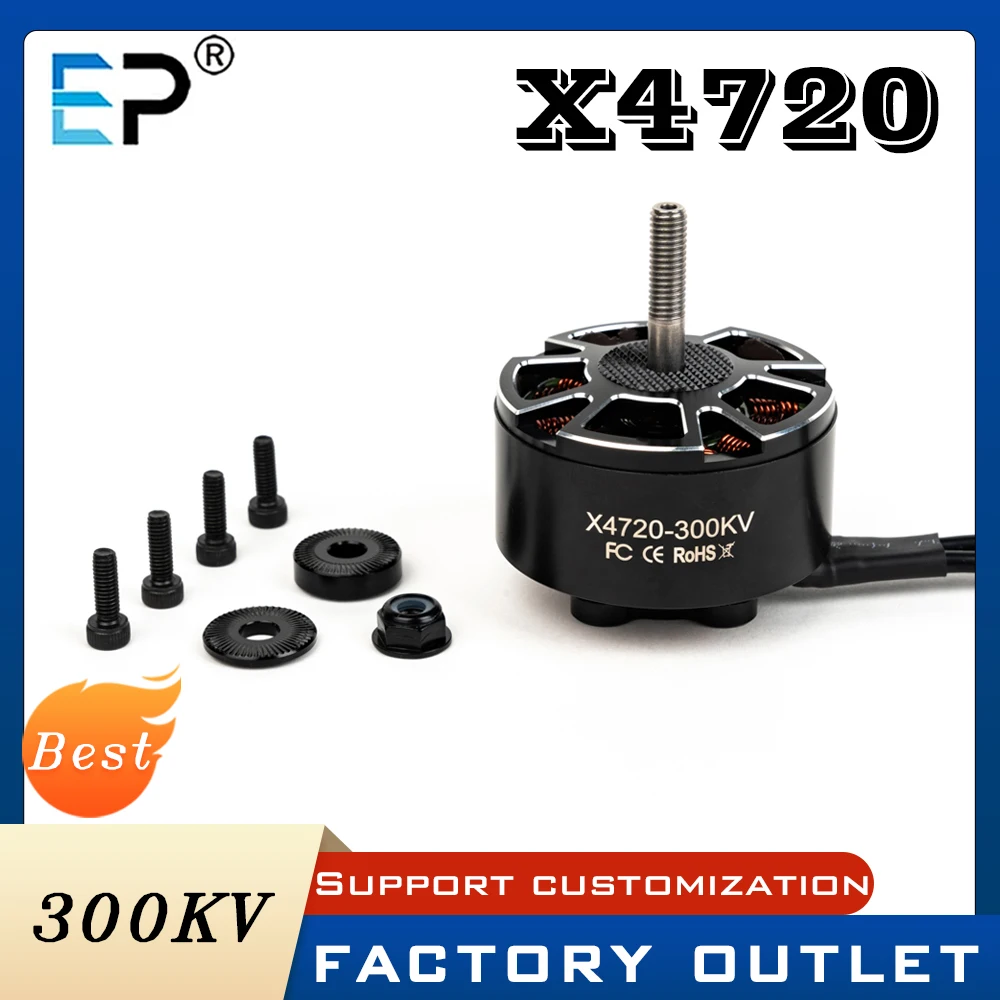 

Бесколлекторный двигатель E-PowerRC X4720 4720 300KV 12S для FPV-дронов 13-15 дюймов, для полетов на дальние расстояния, запчасть для DIY-сборки — Новинка! Крупные запчасти для FPV-моторов