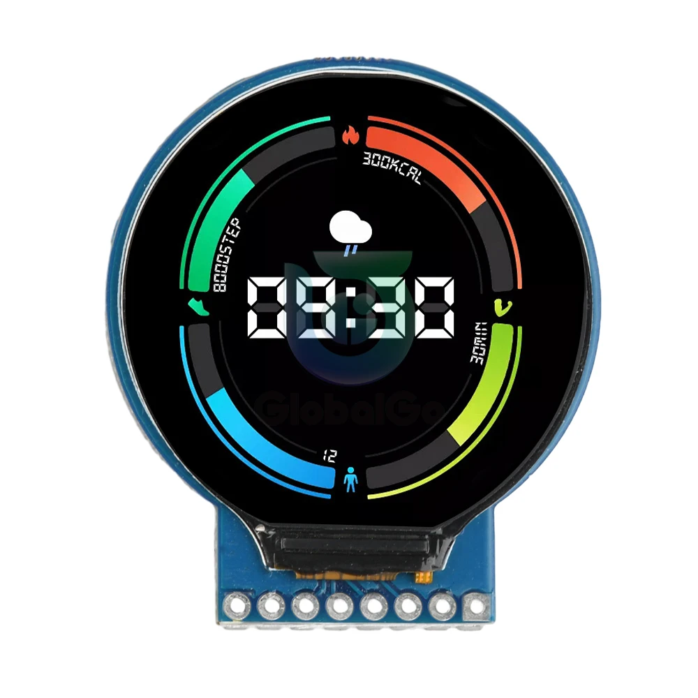 ESP8266 Development Board NodeMCU Expansion Board GC9A01 240x240 Round TFT LCD Display Micro USB Interface