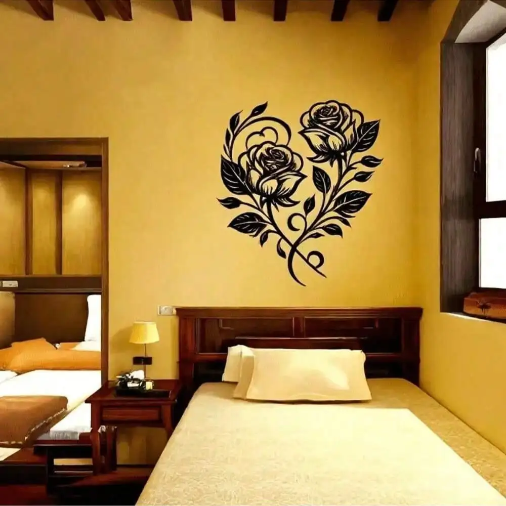 Colgante de metal rosa con nudo celta – Letrero de pared floral artesanal – Decoración para hogar moderno