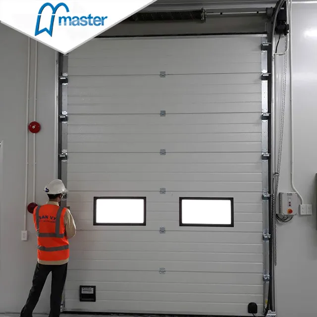 Motorized Sectional Industrial Automatic Rolling Shutter Door With Pedestrian Gate