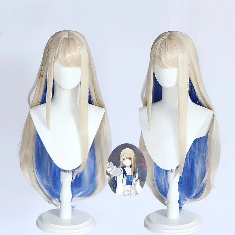 

1 piece light yellow long straight air bangs COS wig that is easy to maintain and suitable for daily gatherings