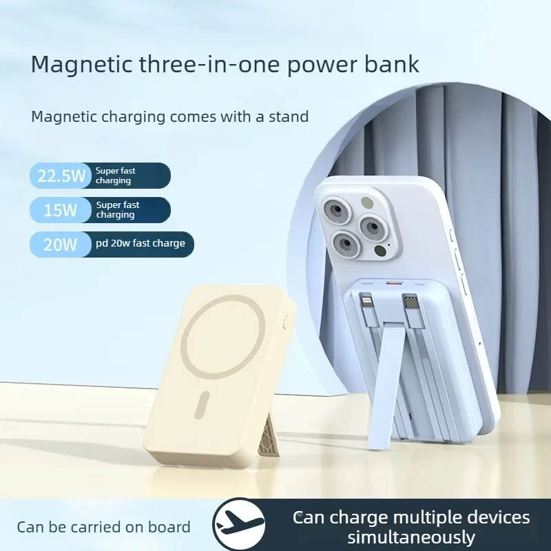 

10000mAh/20000mAh Magnetic Wireless PowerBank 22.5W PD 20W Fast Charging External Battery Charger for Huawei Samsung IPhone