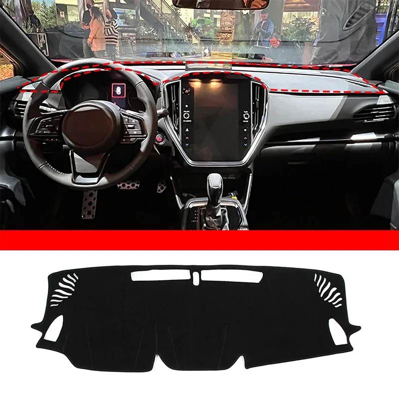 

For Subaru crosstrek Impreza 2023+ Polyester Black Car Dashboard Sun Protection Mat Car Interior Protection Accessories LHD