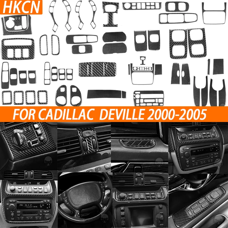

FOR CADILLAC DEVILLE 2000-2005 Carbon Fiber Car Accessories Stickers Rearview Mirrors Headlights Windows Door Handles Steering