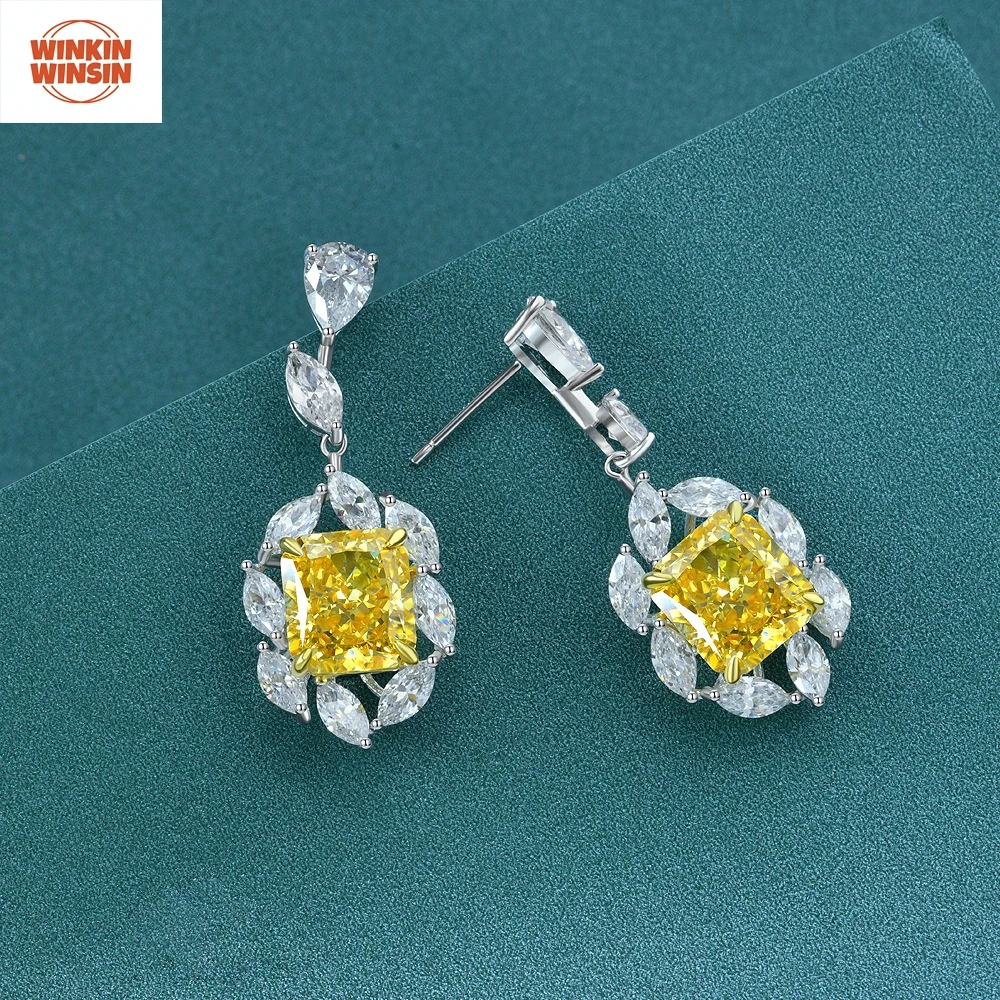 

Winkin Winsin 925 Sterling Silver Earrings Jewelry 5-Carat Lab Grown Gemstones High-Carbon Diamond Earrings