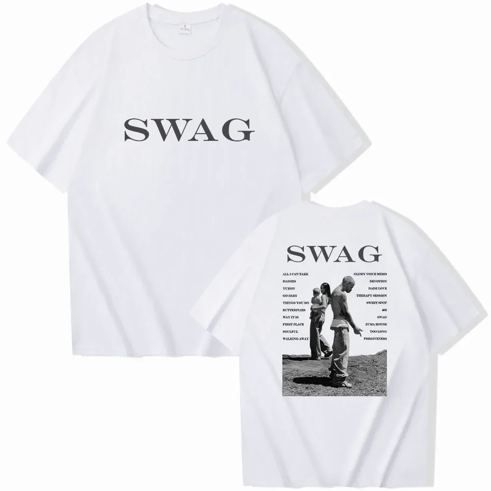 Bieber SWAG 2025 Justin Album T-shirt 2 Sided O-Neck Short Sleeve Shirts Fans Gift