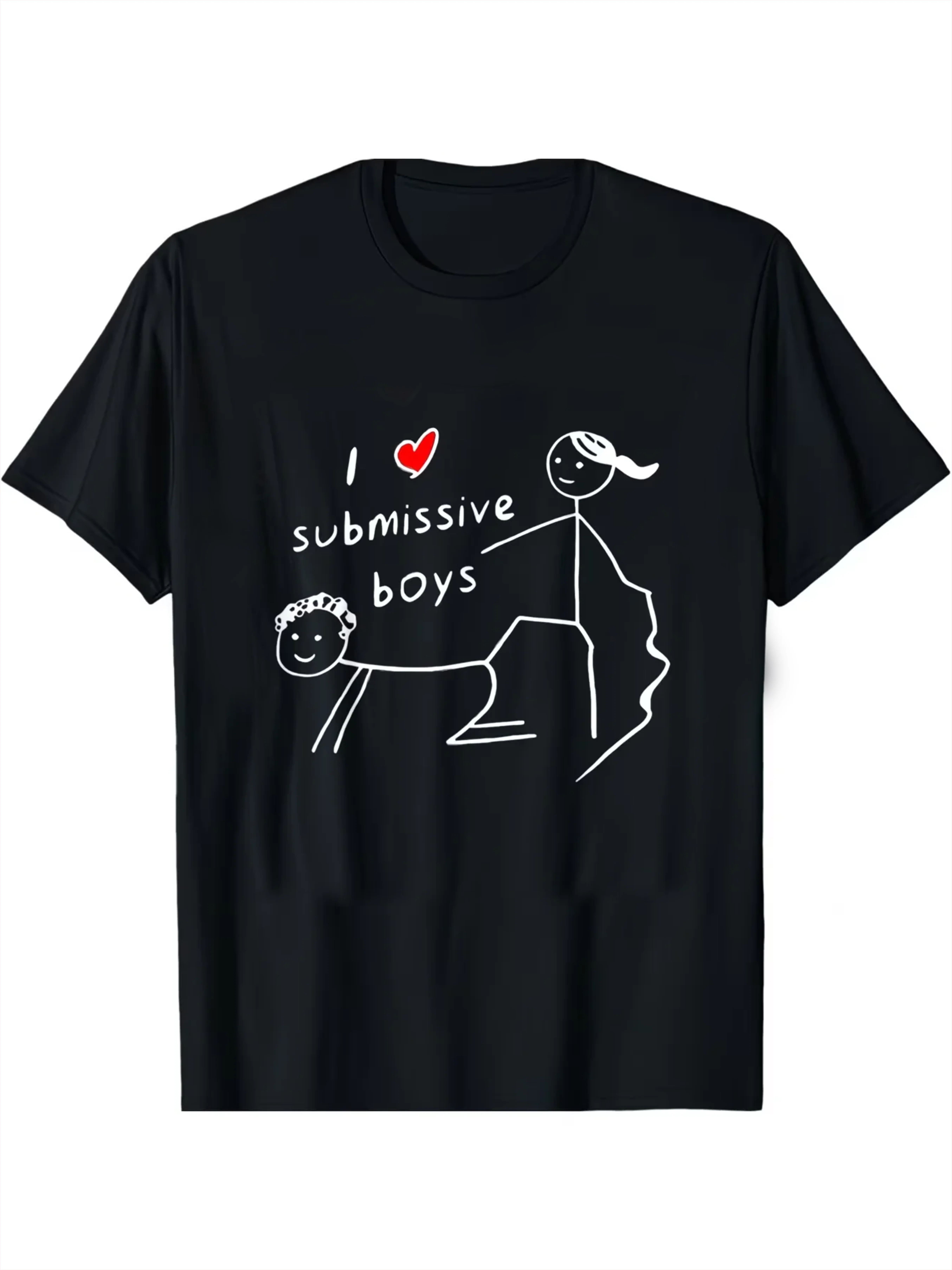 Women's Funny I Love Submissive Boys Design Graphic T-shirt Women Oversize Summer Novelty Streetwear Vintage Ironic Humor Top