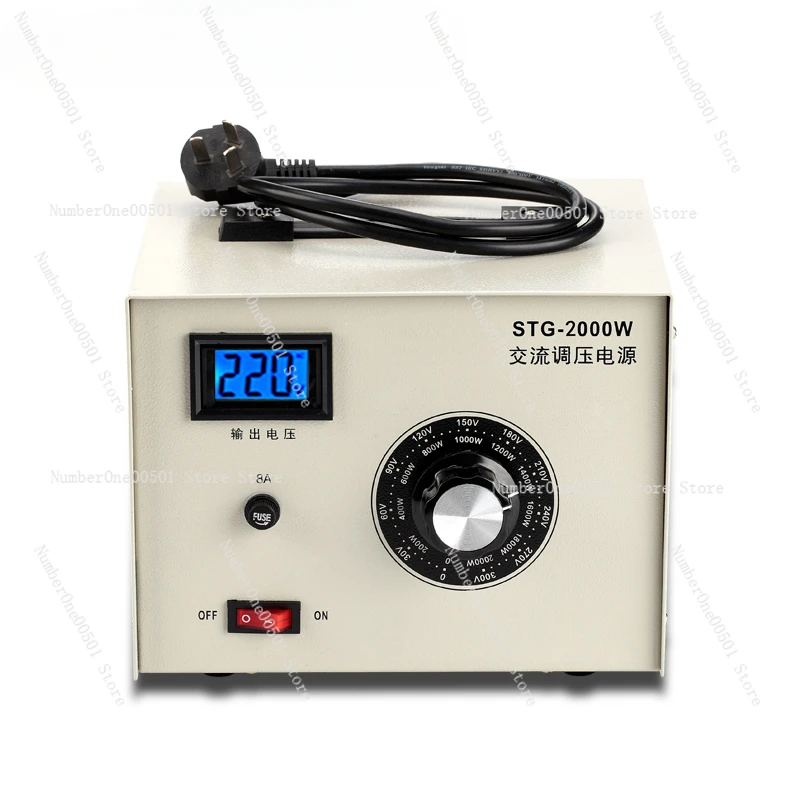 

Voltage Regulator 220V Single-phase 2000W Output Adjustable 0-300V Lifting Voltage Transformer Power Supply 2KW