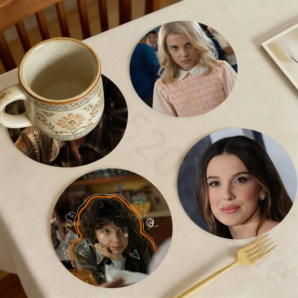 

M-Millie Brown Stranger Wooden Theme Desktop Heat Mats Home Decor Coffee Mug Coasters For Office Restaurant