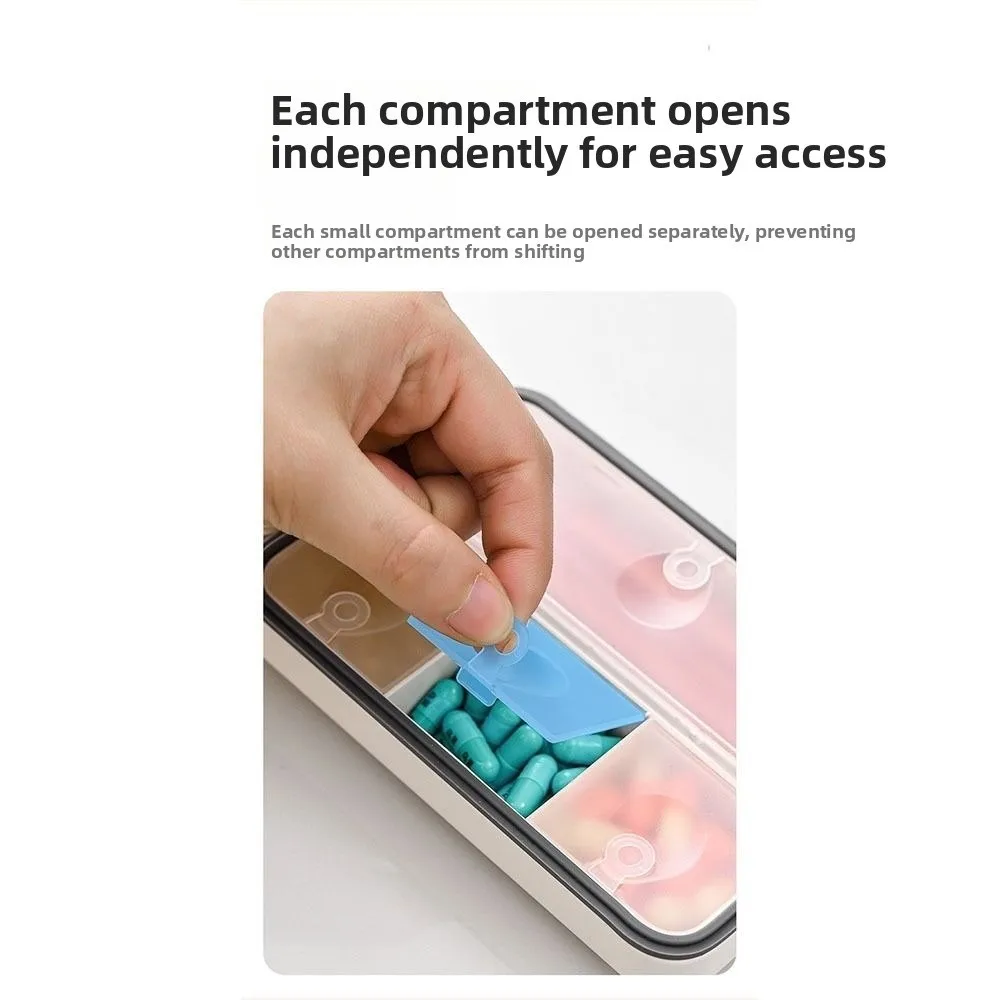

Magnetic Absorption Magnetic Medicine Box 7 Day Design 8 Compartments Weekly Pill Organizer Dust-proof Portable Pill Case