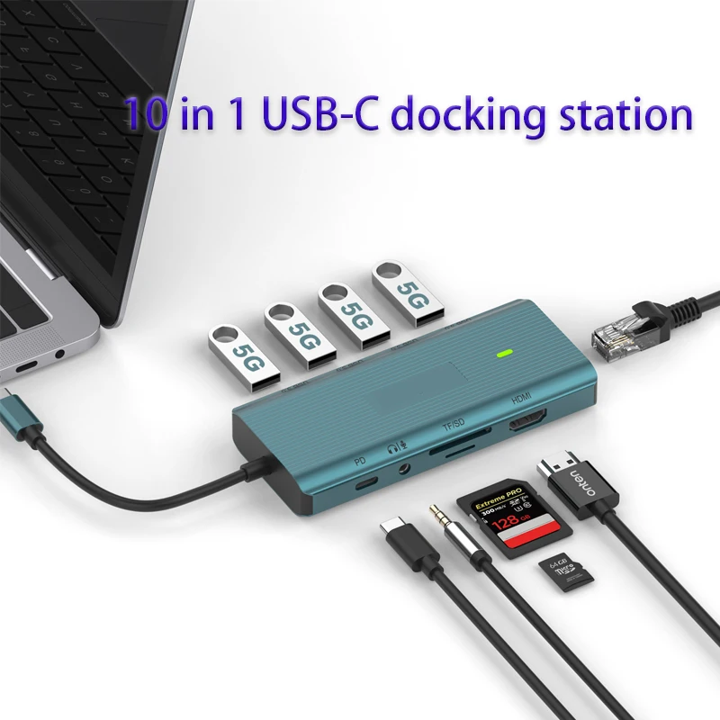 game USB-C Hub SD/TF Card Reader Ethernet RJ45 USB-C TO HDMI-compatible Adapter Multi-function docking station Splitter Adapter