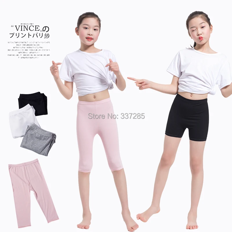 3-16Y girls spring summer Breathable cotton pants calf-length leggings short cropped pants infant Knee Length baby kids trousers