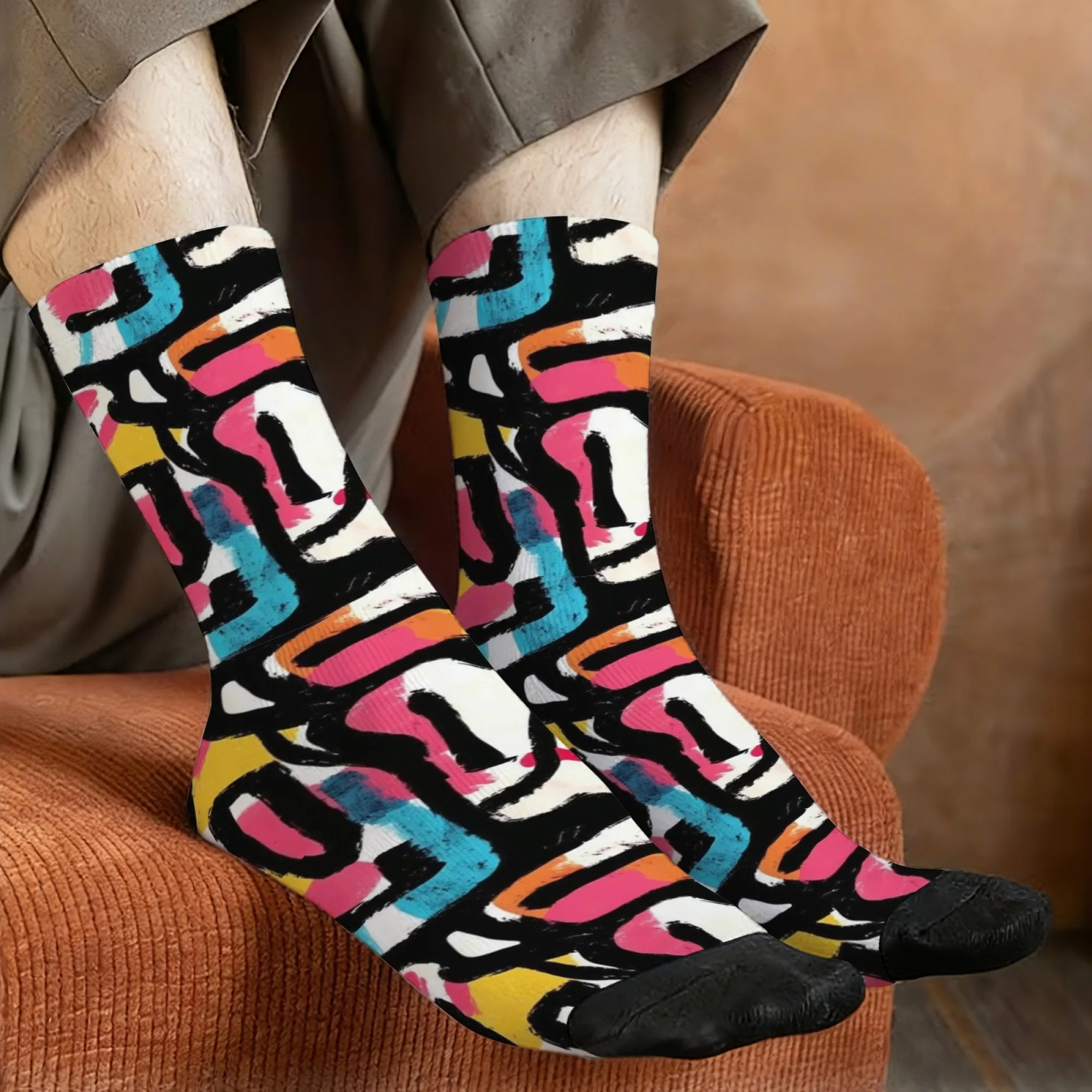 

1 пара мужских и унисекс носков до щиколотки с полным принтом и забавными новинками, подходящие для уличной одежды, спортивных вечеринок, лучший подарок