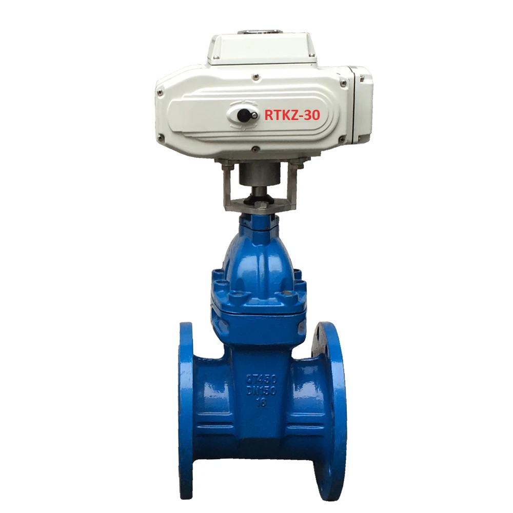 ROTK ANSI GB DIN Electric Gate Valve PN10 PN16 ON-OFF/Modulating Actuator for Water Use Medium Temperature OEM Customizable