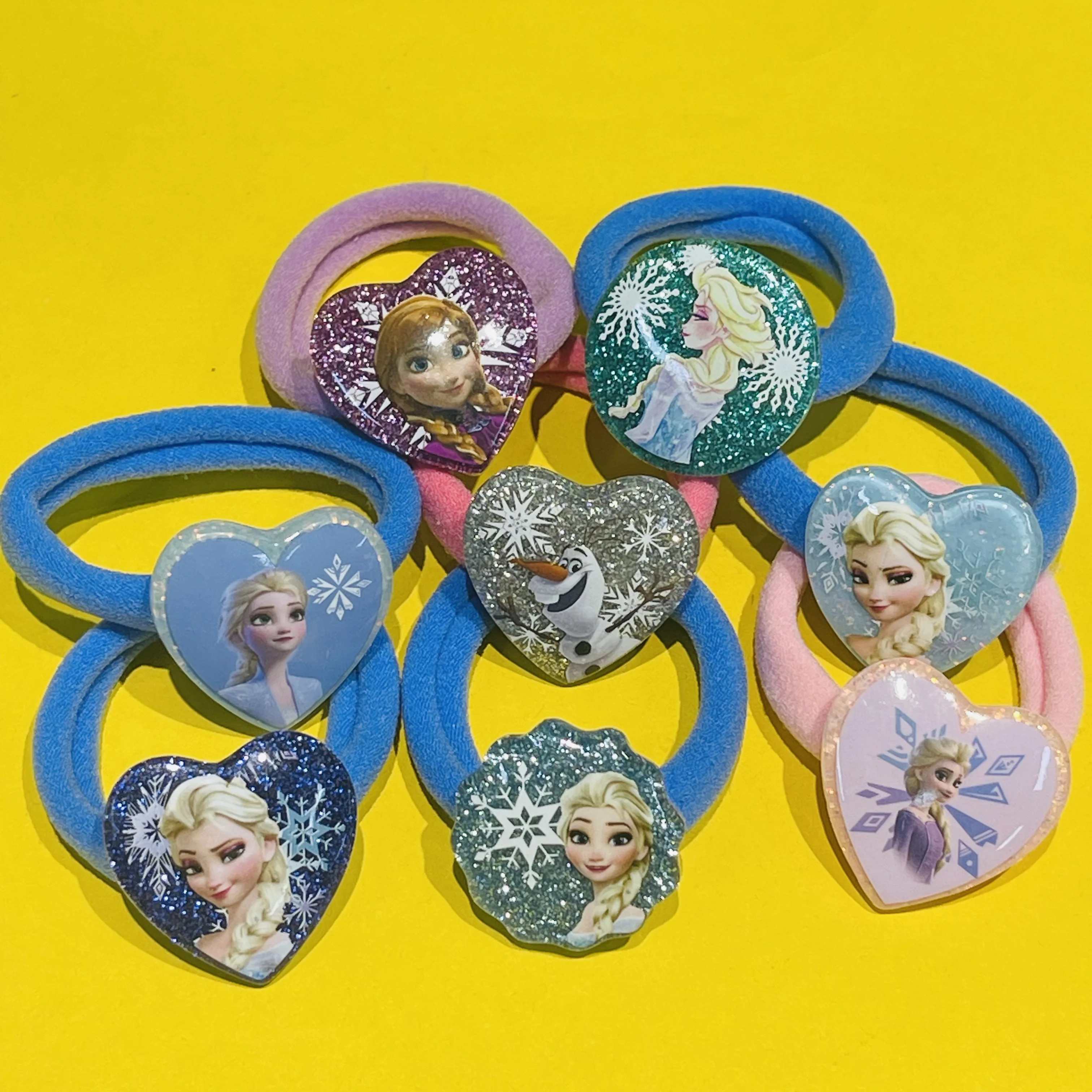 1PCS Disney Princess Elsa Anna Elastic Hair Rubber Bands Headband Hair Accessories Girls Cartoon Hair Gum Hair Bows Headwear