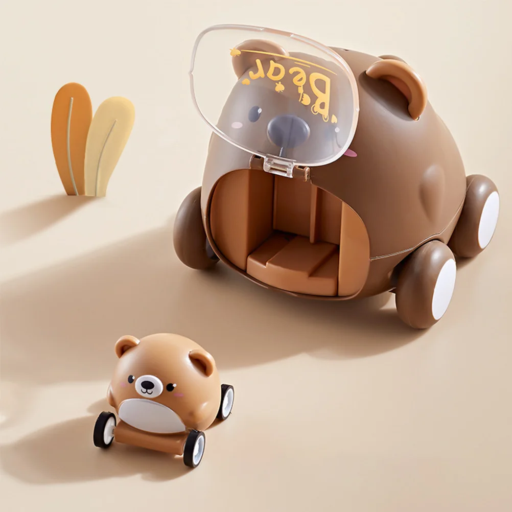 سيارة أطفال قابلة للسحب للخلف تعليمية على شكل دب، سيارة صغيرة للتنسيق بين اليد والعين، سيارة مصغرة مضحكة #3
