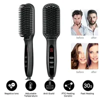 Professional Beard Straightener Comb Hair Straightener Brush for Men Anti Scald Fast Heating Styling Tool for Women