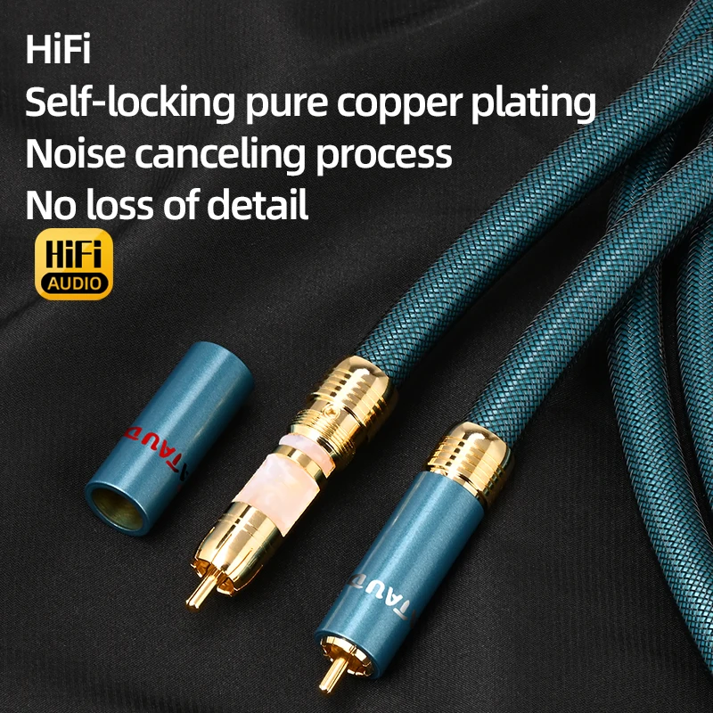 ATAUDIO HiFi 2RCA Signal Audio Cable 8N OCC Silver-plated  2RCA Male to 2RCA Male High Quality Wire for Amplifier Mixer