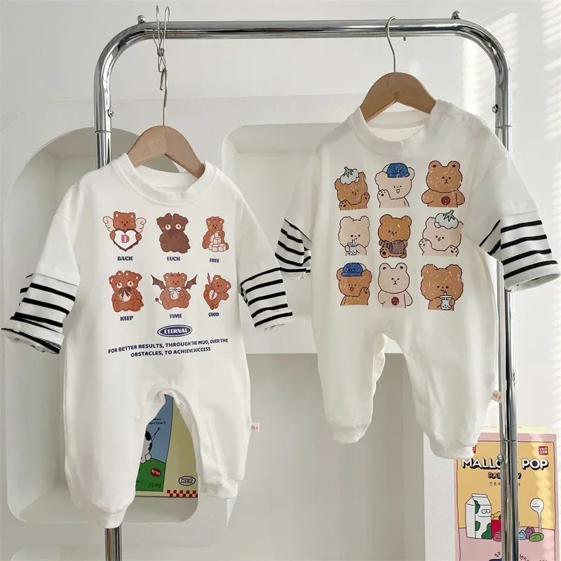 ZOETOPKID Baby Bodysuit Cartoon Print Rompers Toddler Jumpsuit Summer Short Sleeve Newborn Outfits Boys Girls Clothing