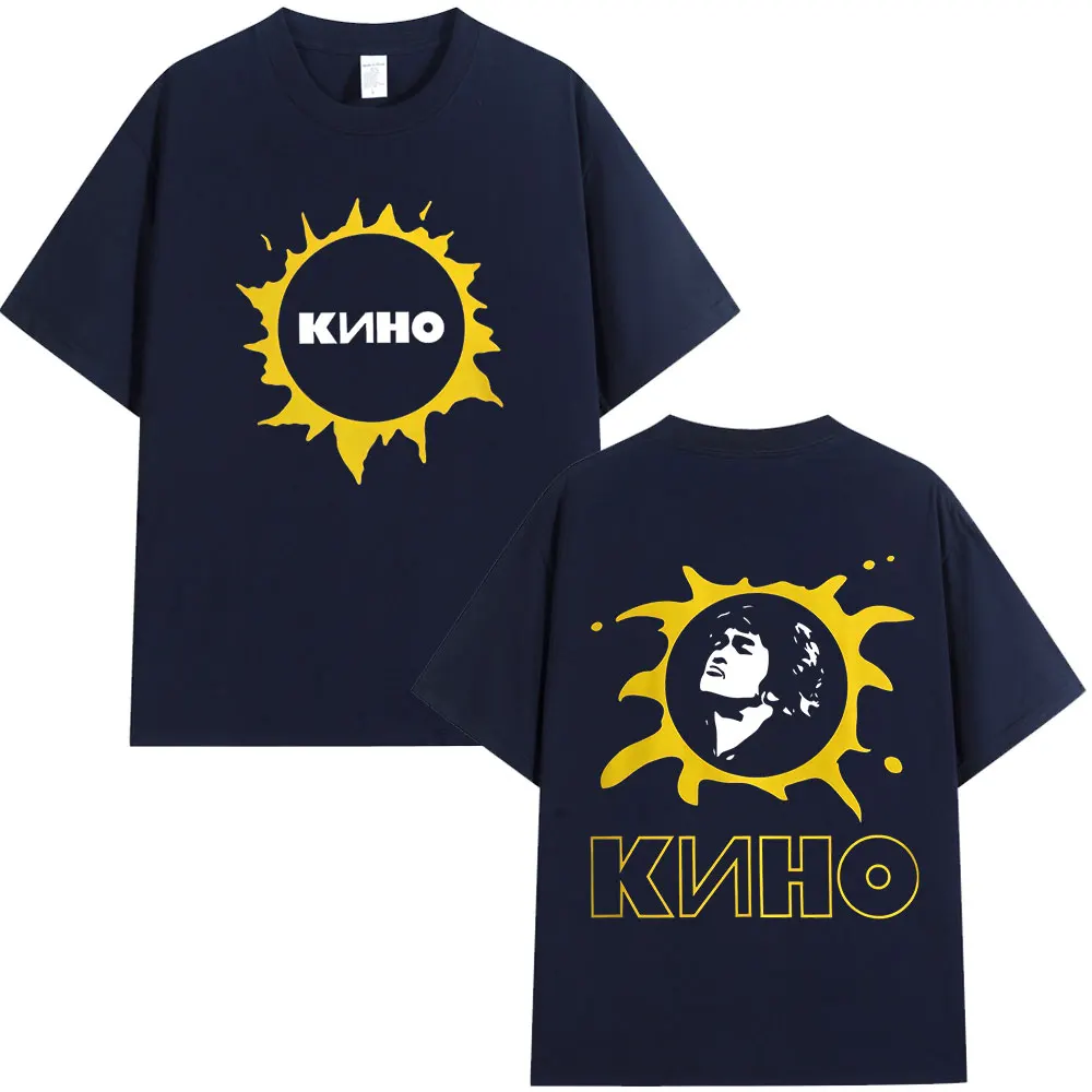 Legendary Russia Rock Band Viktor Tsoi Kino T-shirts Men Women Clothing Fashion Gothic Oversized T Shirts Cotton Casual T Shirt