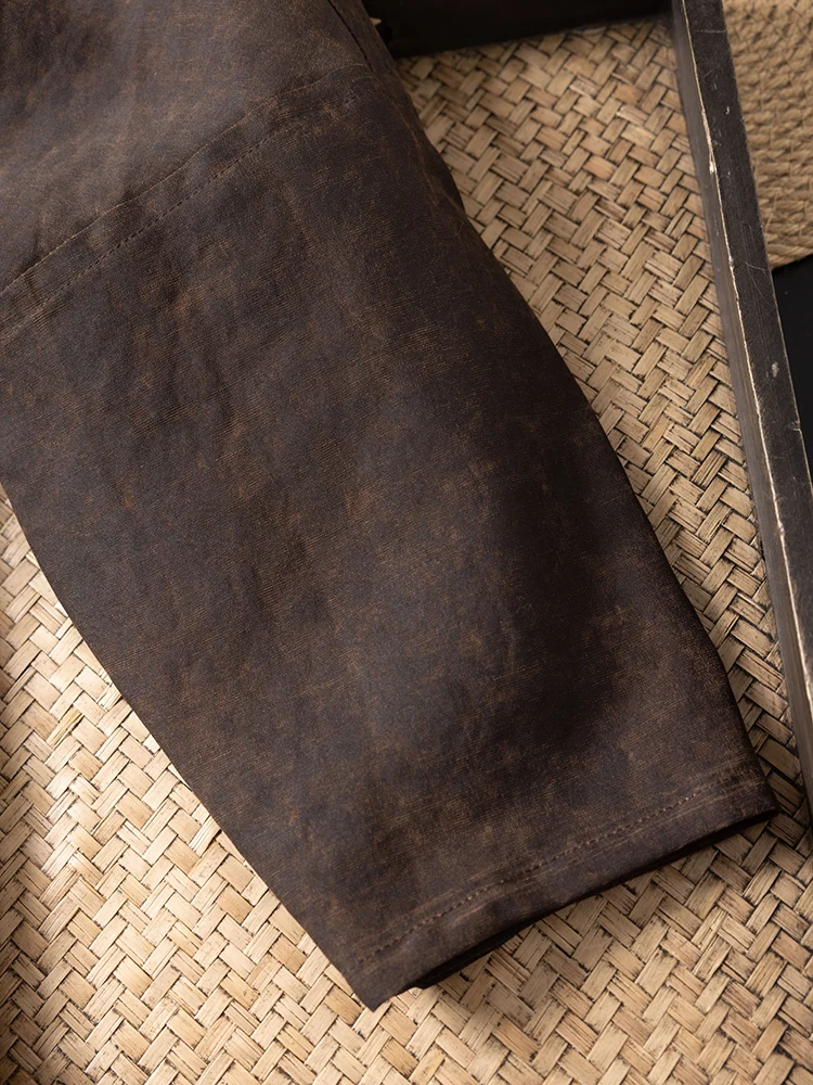 Old Money Style Coffee Retro Lapel 100% Natural Mulberry Silk Gambiered Guangdong Gauze Women's Fashionable Windbreaker Jacket