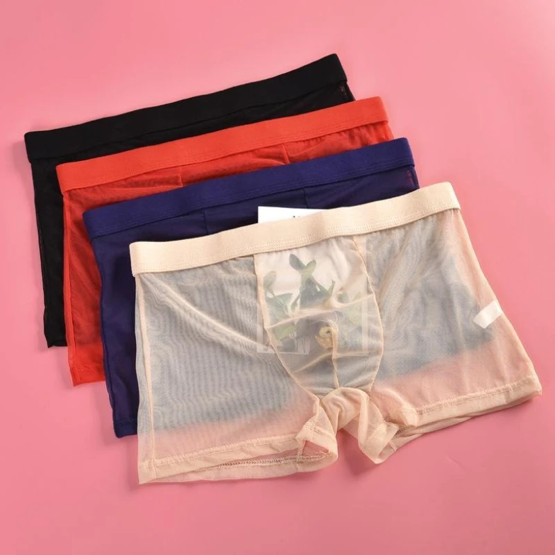

2025 new Men's Transparent Boxers Sexy Low Waist Panties Lingerie Intimates