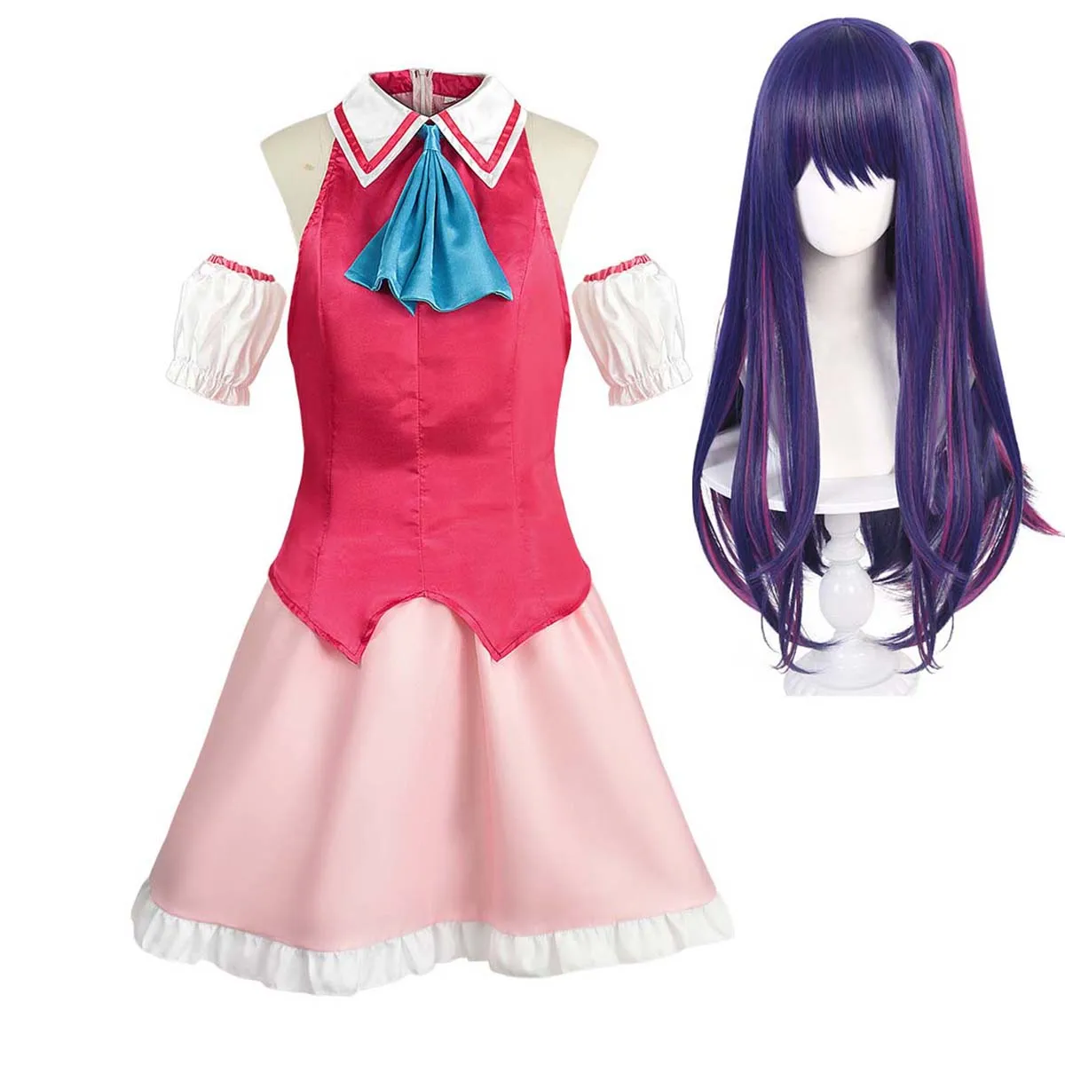 

Хэллоуин Женщины Лолита Аниме Oshi No Ko Hoshino Ai Косплей Костюм или Парик
