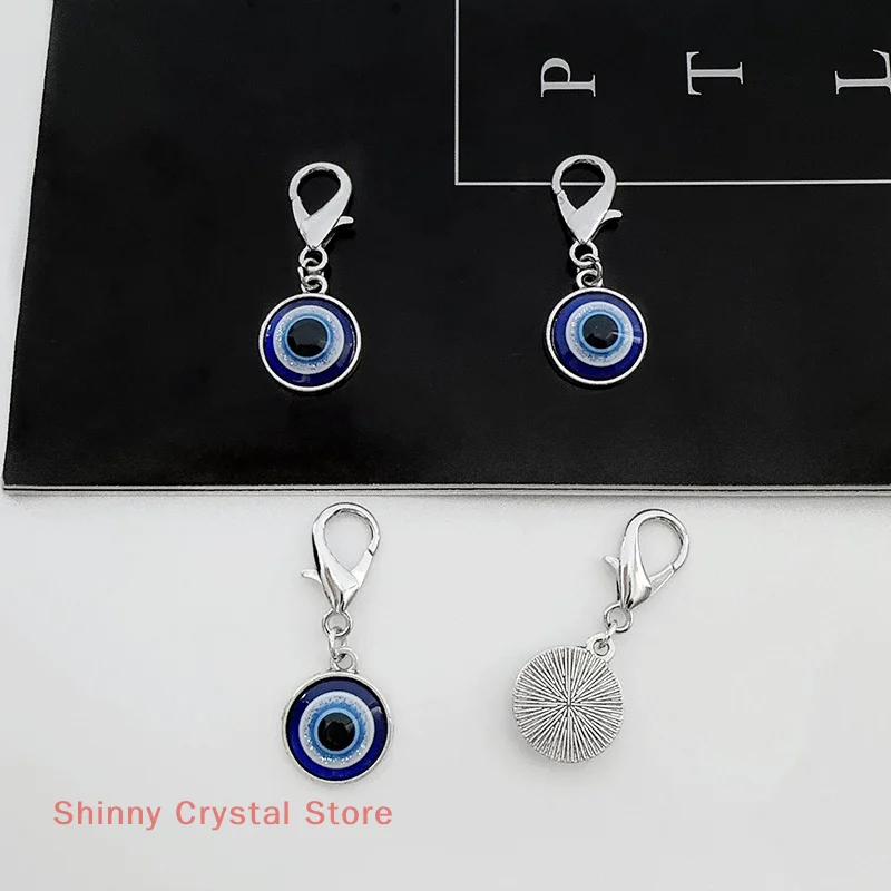 

4pcs Lucky Blue Devil Eye Shoes Buckles Removable Metal Pendant Decoration For Women Party Jewelry Shoes Accessories