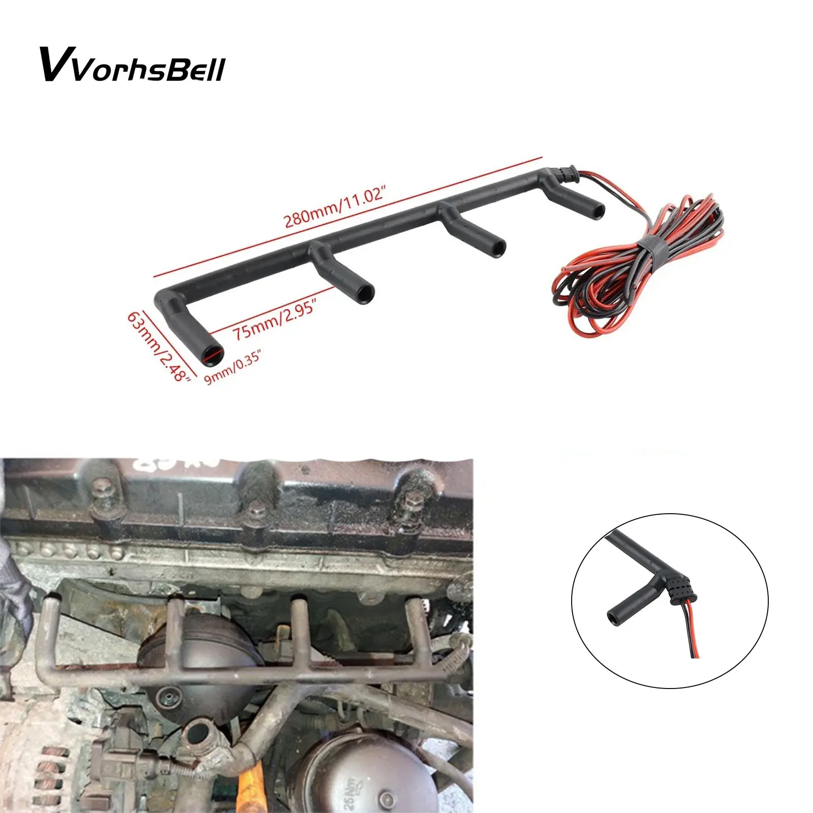 Glow Plug Rail Bridge Wiring Harness 038971782B For Audi VW 1.9 TDI Diesel Engine