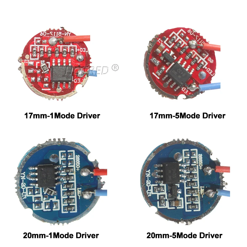 5W LED Flashlight Constant Current Driver Input 3-4.2V Output 3-3.7V 17mm20mm Diameter 1 Mode 5 Mode For 5W LED XPGG2 LG3535 XTE