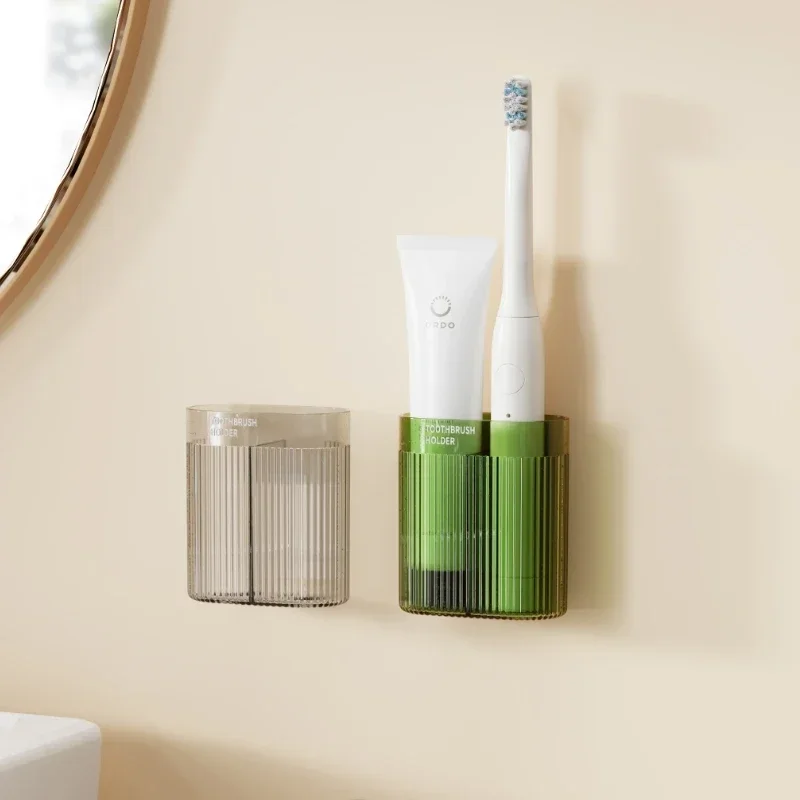 Wall-Mounted Electric Toothbrush Holder Plastic Tooth Brush Rack Razor Hook  Shelf Space Saving  Bathroom Accessories