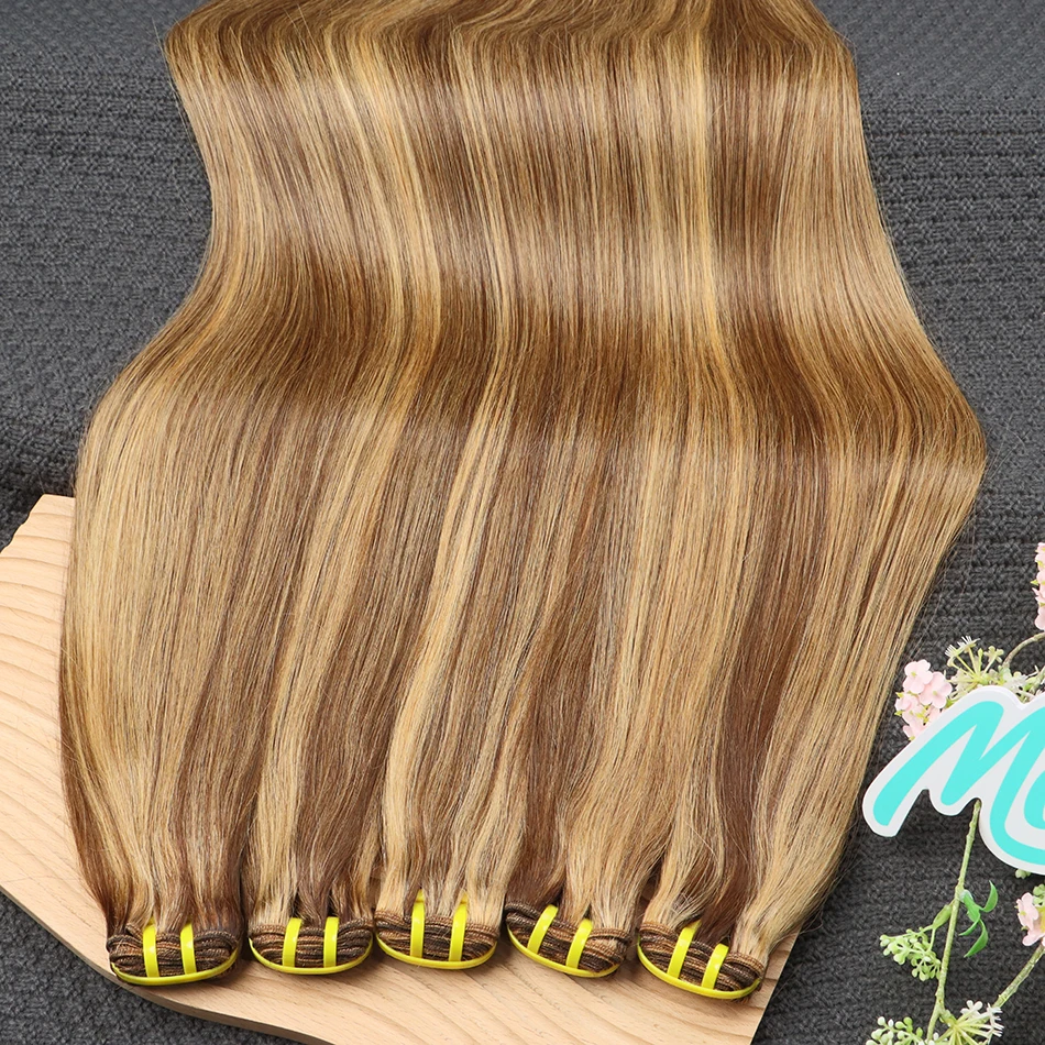 10a destaque pacotes de cabelo humano marrom p4/27 colorido 30 Polegada 100% extensões tecer cabelo virgem reto para mulher