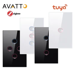 AVATTO Tuya Smart Zigbee Touch Groove Light Switch 220V Waterproof  Smart Life APP Remote Control Works With Alexa Google Home