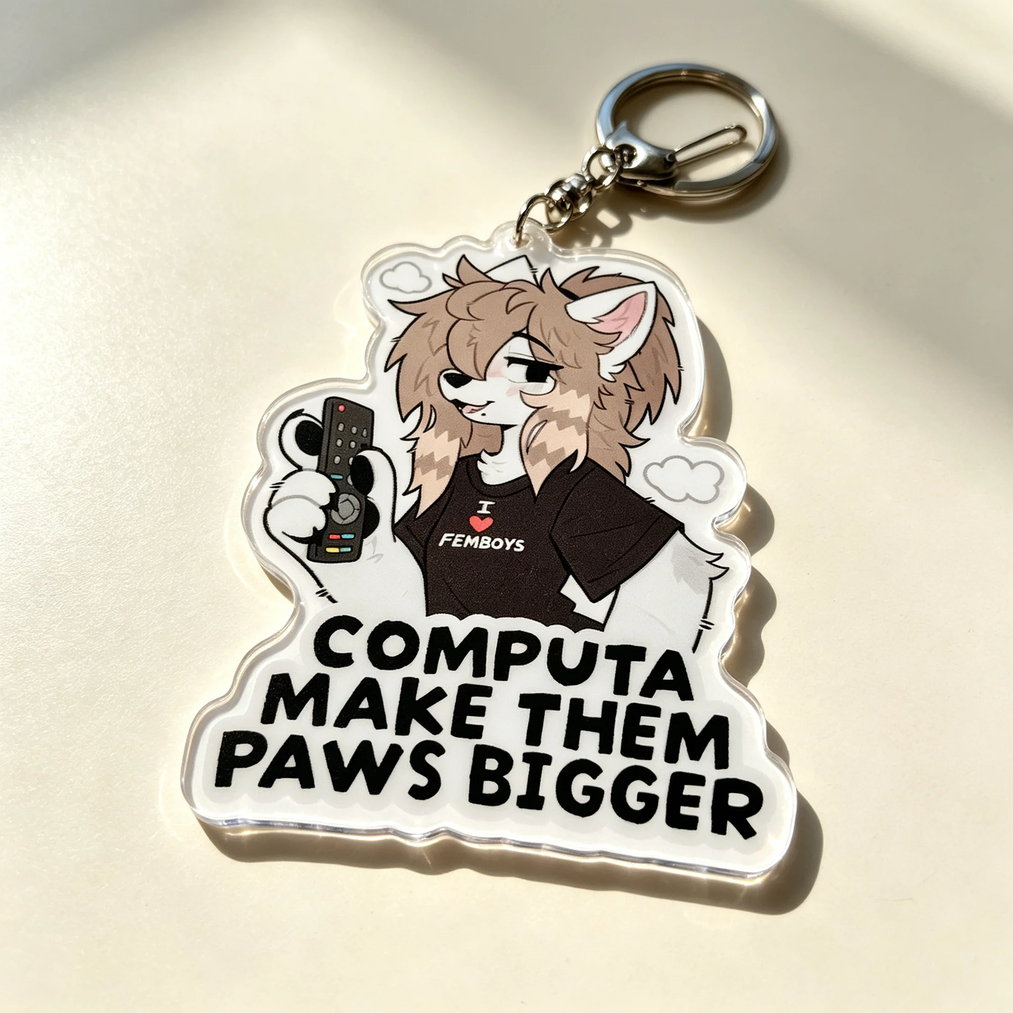 FuNNY Furry Wolf Character Acrylic Keychain 