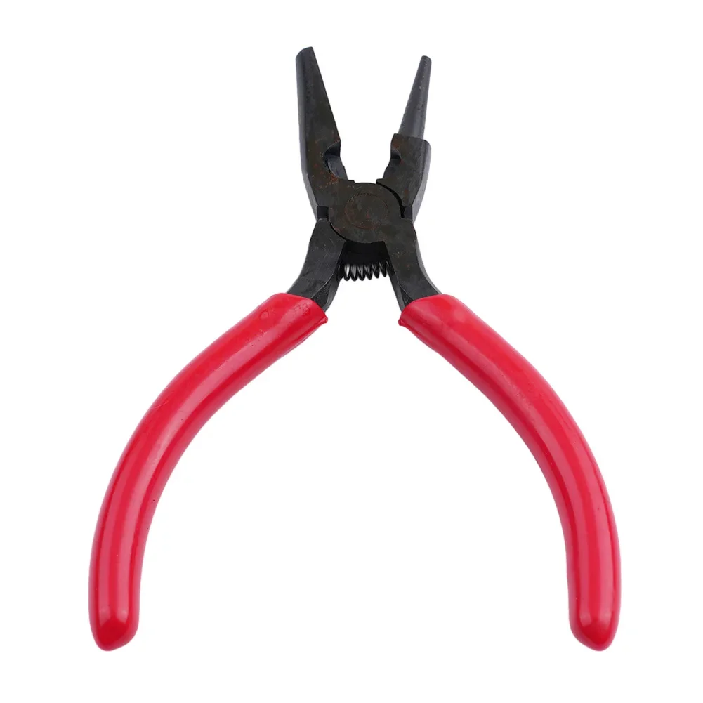 1PC 5-inch Red Wire Winding Pliers Jewelry Pliers Semi-grooved Semi-circular Mouth Tool Pliers Replacement Spare Parts