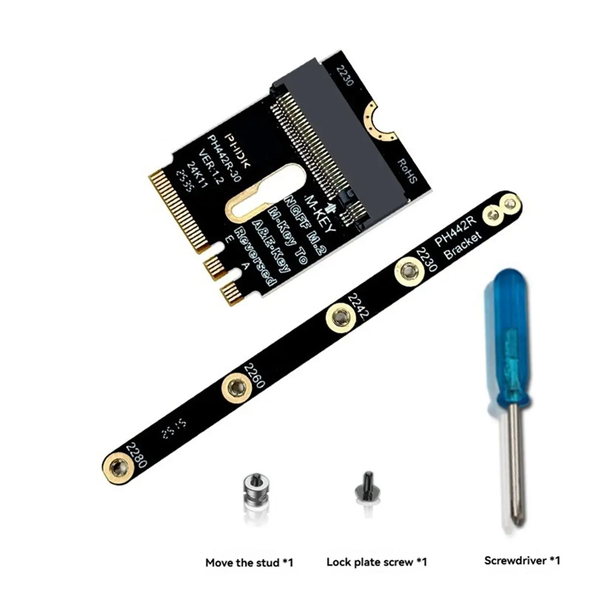 SWXF M.2 A+E to NVME SSD Adapter M2 WIFI A/E Key to M Key PCIE 4.0 Riser Card for 2230 2242 2260 2280 NVME SSD