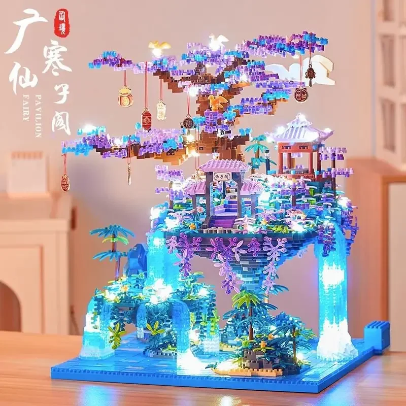 3000+Pcs Building Block Tree House Building Garden Set DIY Lighting Block Toy Home Decoration Children Toy Gift for Girlfriend