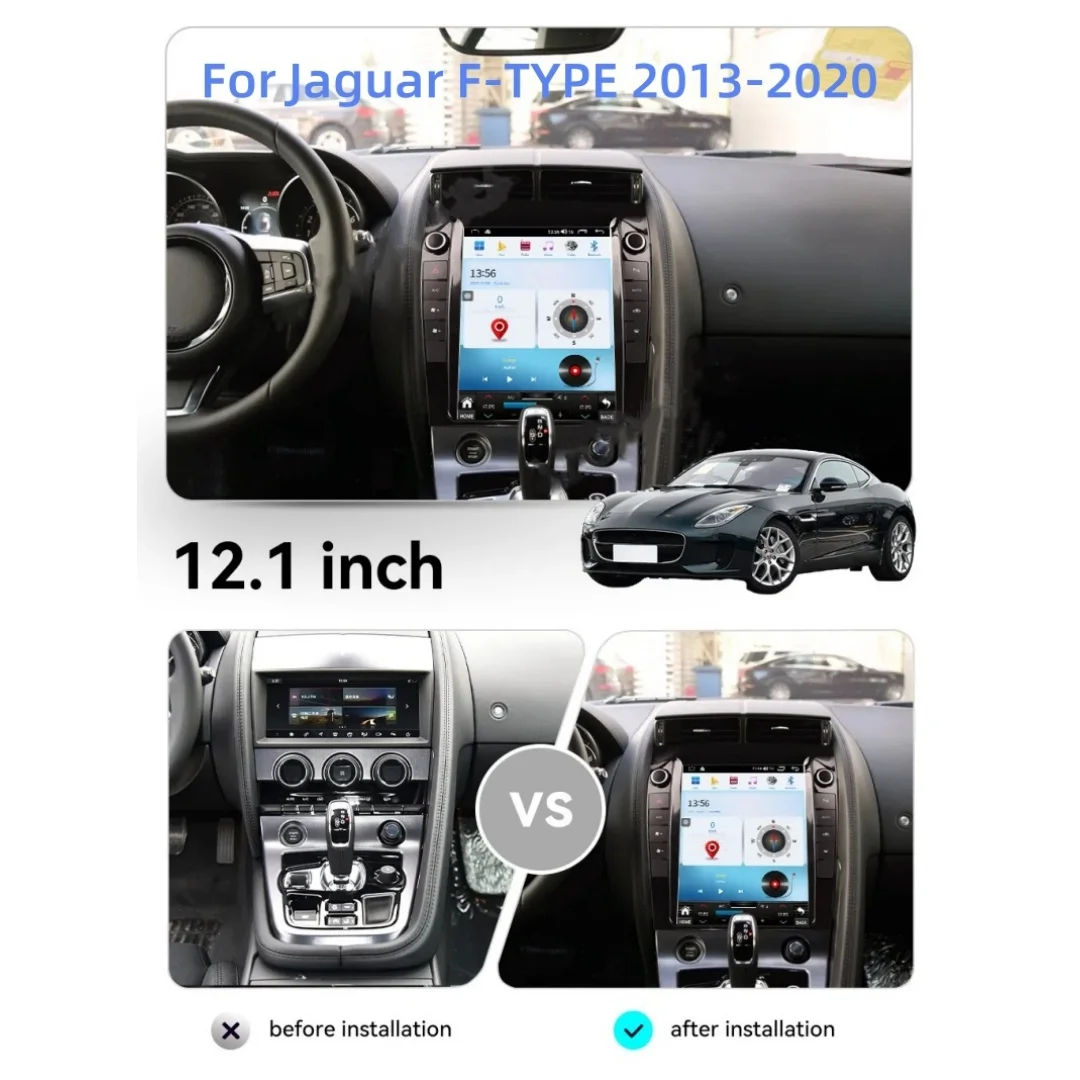 

12.1" Android13 Tesla screen For Jaguar F-TYPE 2013-2020 Car GPS Navigation Multimedia Player Radio Auto Stereo headunit Carplay